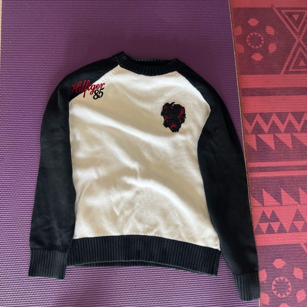 Tommy Hilfiger Black and White Knit Top